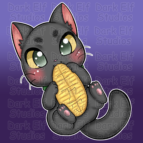 Black Lucky Cat Sticker Soma Shiokaze