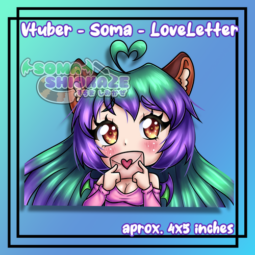 NEW - Vtuber Soma Love Letter Decal >PREORDER< Soma Shiokaze
