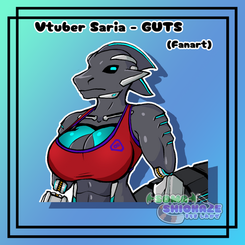 Vtuber Saria - GUTS Fanart Sticker Soma Shiokaze