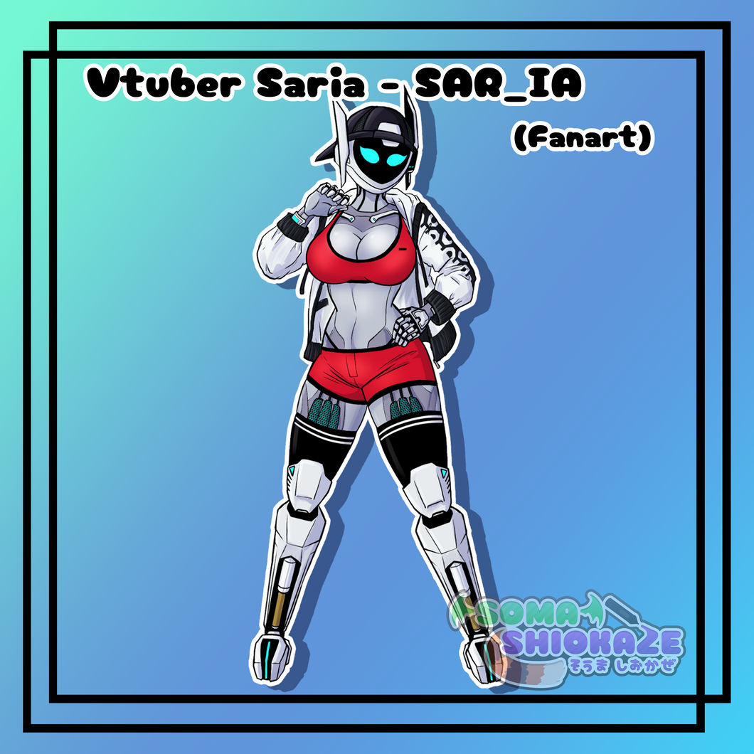 Vtuber Saria - SAR-IA Fanart Sticker Soma Shiokaze