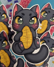 Load image into Gallery viewer, Black Lucky Cat Sticker Soma Shiokaze
