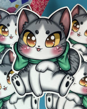 Load image into Gallery viewer, Grey Cat Sticker Soma Shiokaze
