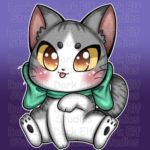 Grey Cat Sticker Soma Shiokaze