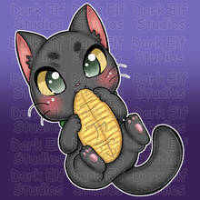 Load image into Gallery viewer, Black Lucky Cat Sticker Soma Shiokaze
